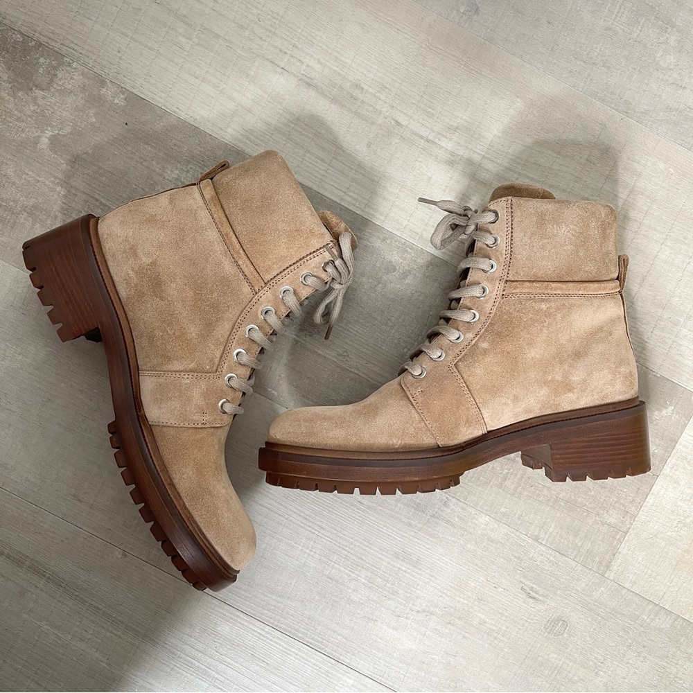 Balmain Tan Suede Ranger Army Lace-up Boots - Picture 11 of 16